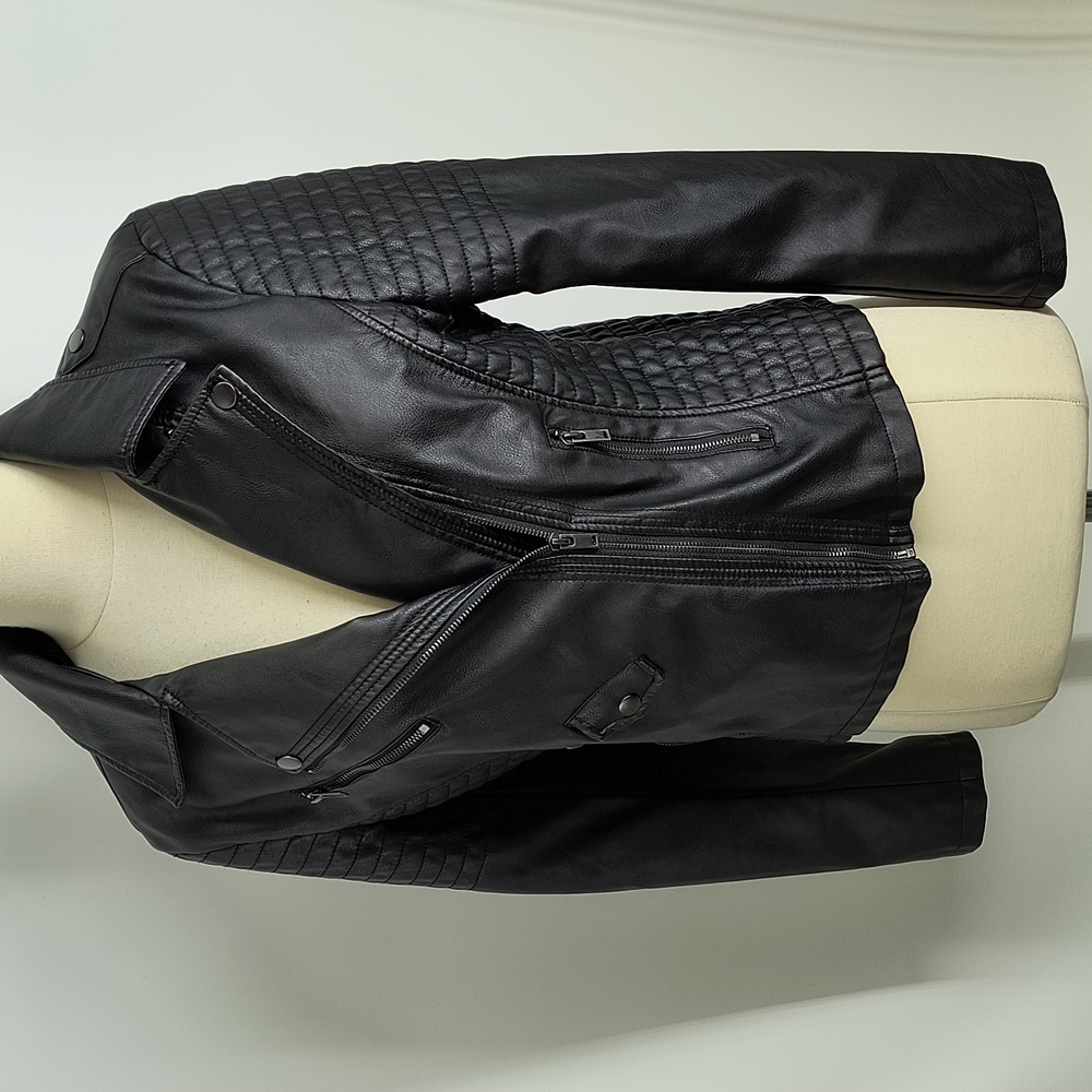 Wishlist Apparel black vegan leather jacket -sz L